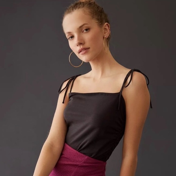 NWT Maeve by Anthropologie Shirred Tie Shourder Tank - Picture 2 of 4